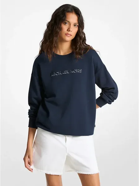 Logo Embossed Cotton Sweater