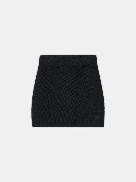 WOMEN - WOMEN'S FLORAL CROCHET MINI SKIRT - Black