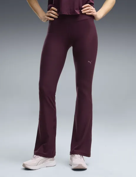 Puma Cloudspun High Waisted Flare Fit Leggings Burgundy