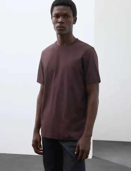 Autograph Pure Supima Cotton Performance Crew Neck T-shirt Teak