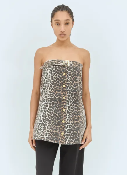 Leopard Denim Top