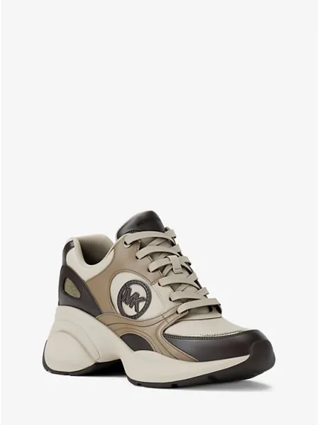 Michael Kors Zuma Leather and Mesh Trainer