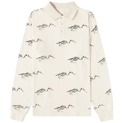 Long Sleeve Bird Pique Polo
