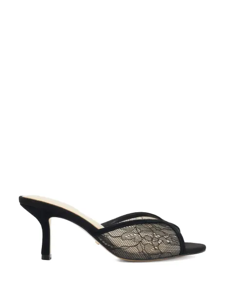 Dune London Floral Kitten Heel Mules Black