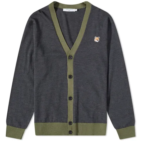 Fox Head Patch Bi Color Cardigan