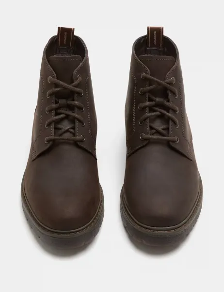 Marks & Spencer Waterproof Nubuck Lace Up Boots Dark Brown