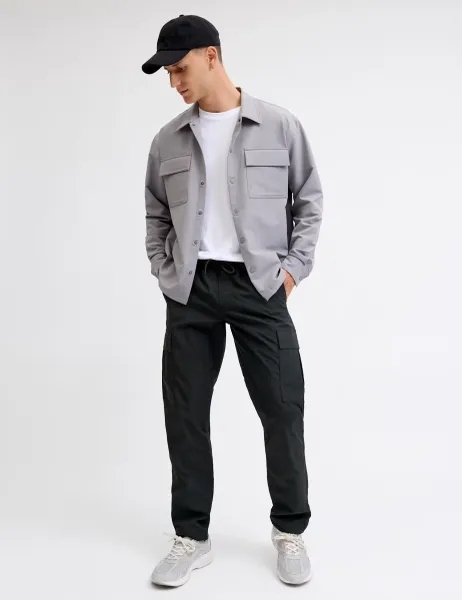 Jack & Jones Loose Fit Tech Cargo Trousers Black