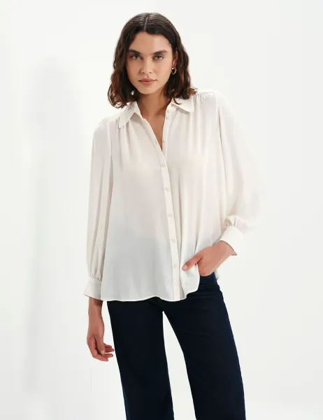 Finery London Collared Blouse Ivory