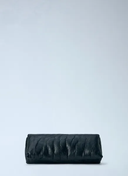 Rick Owens Ruched Leather Clutch