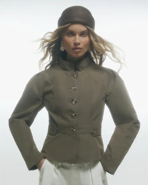 River Island High Neck Fitted Jacket