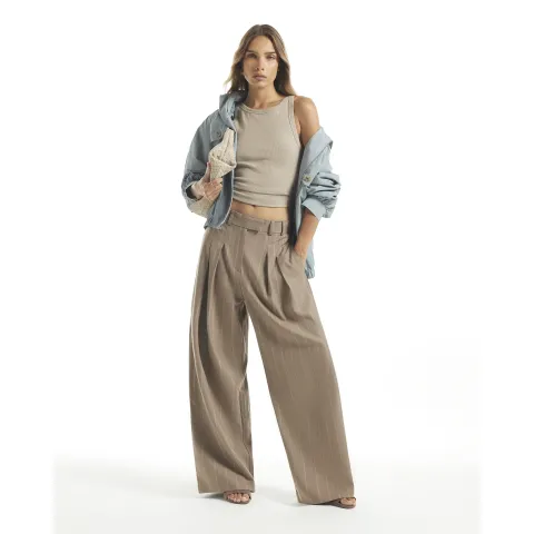 River Island Stripe Wide Leg Trousers