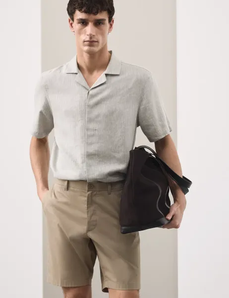 Autograph Regular Fit Super Lightweight Chino Shorts Sand Mix