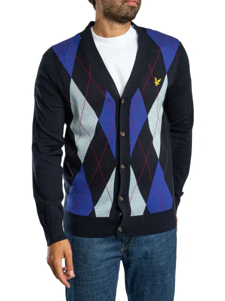 Lyle & Scott Argyle Knitted Classic Cardigan