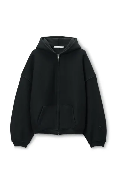 STAR ZIP UP HOODIE IN DENSE FLEECE
