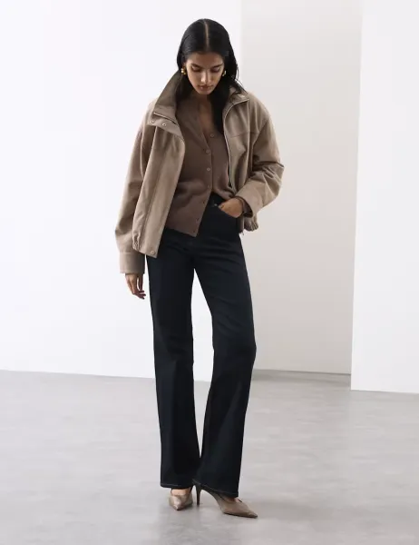 Autograph Lyocell Blend High Waisted Flared Jeans Dark Indigo