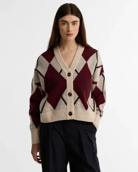 Harleigh Argyle Wool-Blend Cardigan
