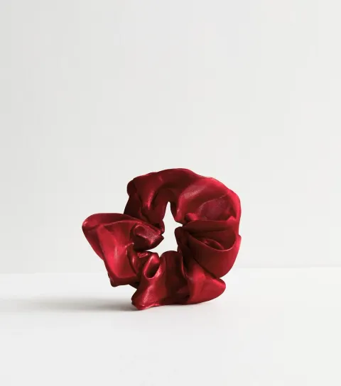 Burgundy Organza Scrunchie