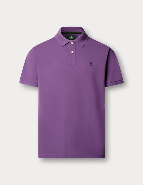 Hackett Pure Cotton Polo Shirt Purple