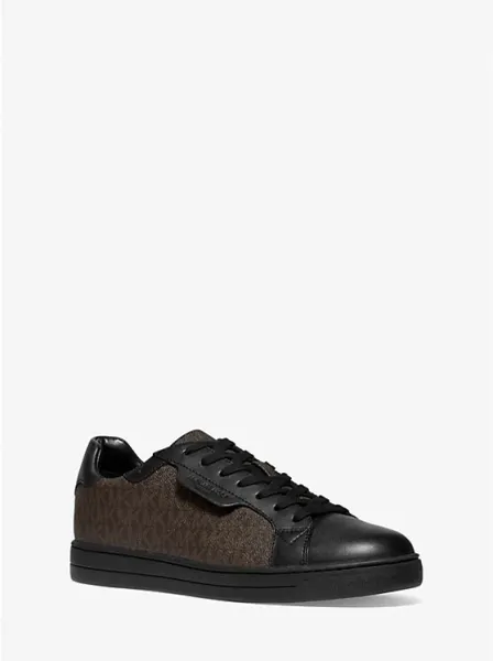 Keating Logo and Leather Sneaker