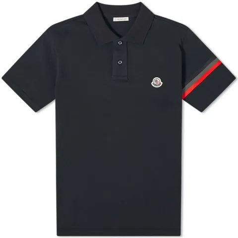 Tricolour Stripe Sleeve Polo