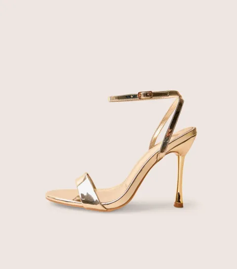 Public Desire Women's Gold Soho Bare There Stiletto Sandals