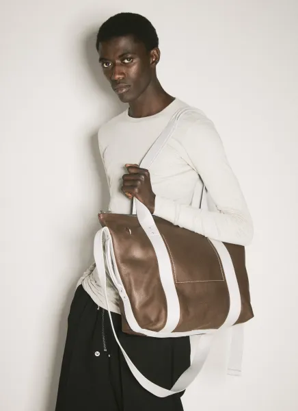 Leather Trolley Tote Bag