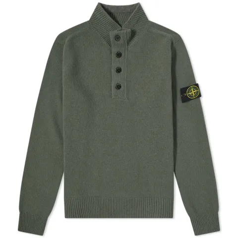 Lambswool Half Button Knit