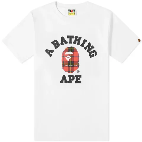 BAPE Logo Check College T-Shirt