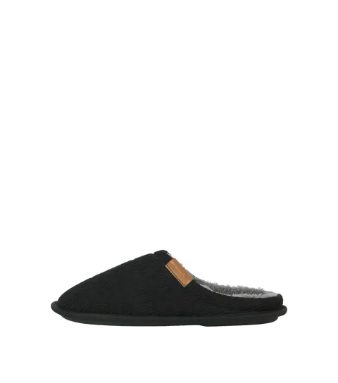 Jack & Jones Men's Black Cord Mule Slippers