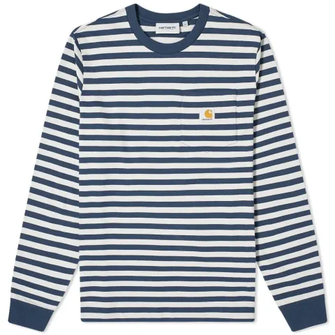 Long Sleeve Parker Stripe Pocket Tee