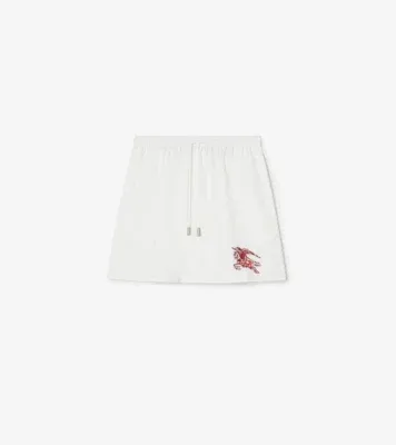 Heart Knight Cotton Mini Skirt in Optic white