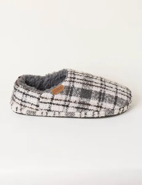 FatFace Checked Mule Slippers