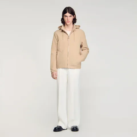 SANDRO Hooded zip-up jacket