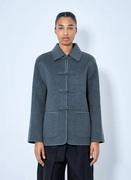 Double-Faced Wool Pankou Closure Jacket