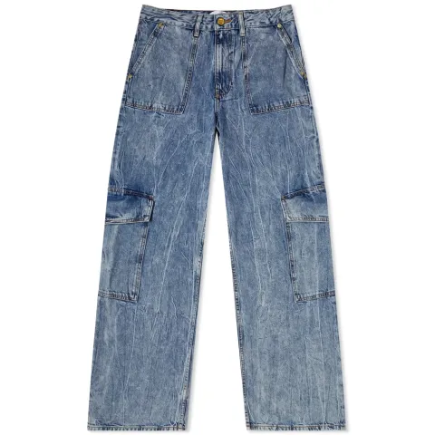 Crinkle Denim Angi Wide Leg Jean