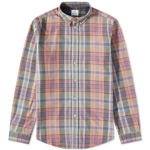 Checked Button Down Oxford Shirt