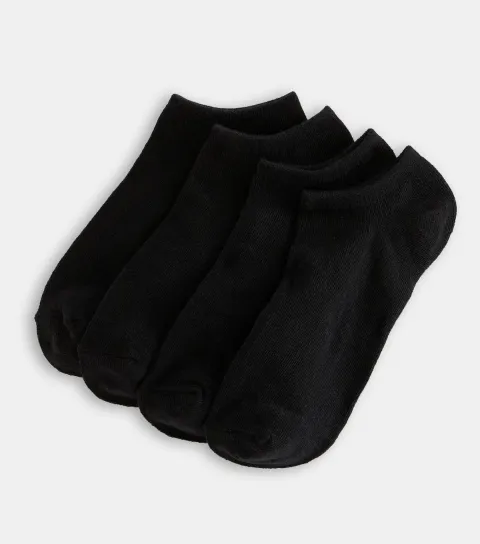 New Look Pack of 4 Black Cotton Rich Trainer Socks