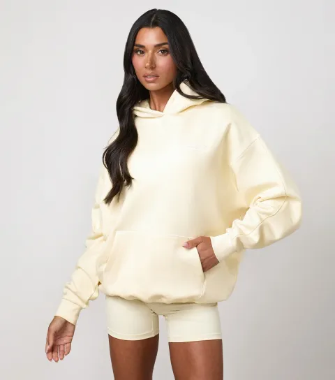 Women's Light Yellow Cotton Renew Hoodie