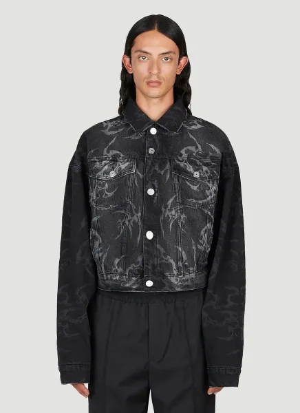 Laser Tribal Denim Jacket