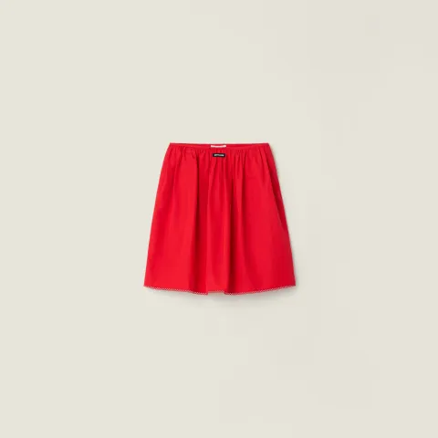 Slubbed poplin skirt