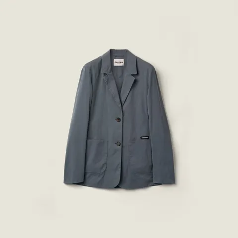 Washed stretch poplin jacket