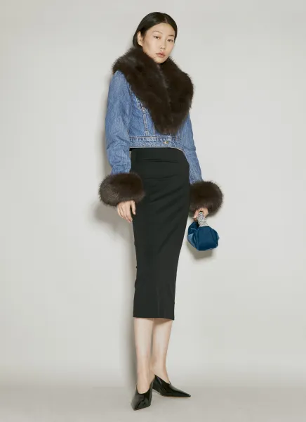 Faux-Fur Collar Denim Jacket