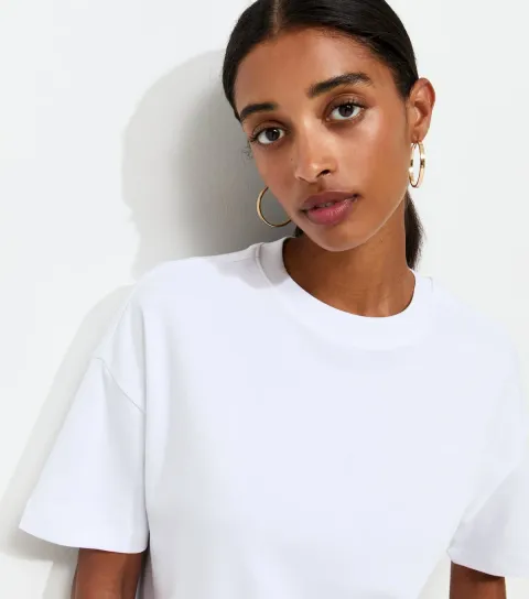 New Look Women's Premium Black Heavyweight Cotton Boxy Fit T-Shirt