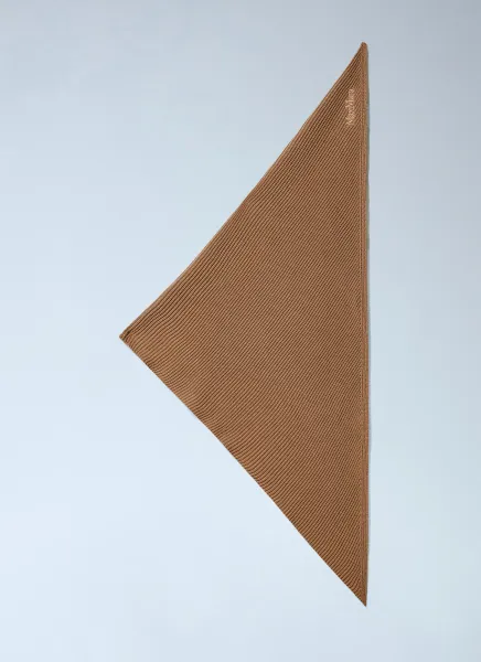 Max Mara Ribbed Knit Triangle Scarf