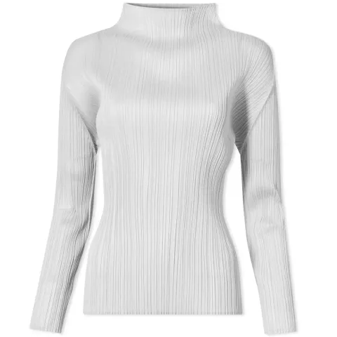 Long Sleeve Basics Pleats Top
