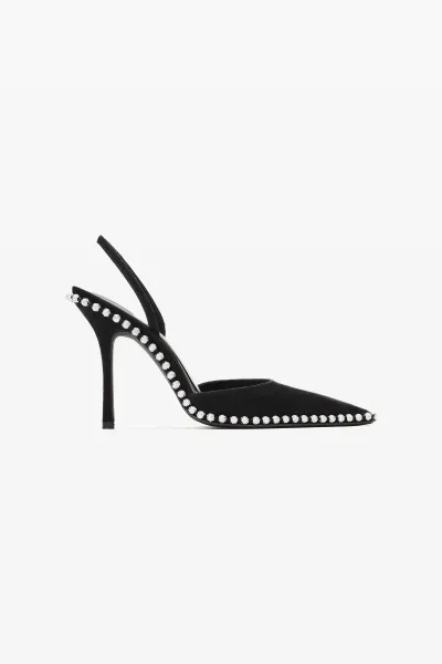 Black Suede Tia Slingback