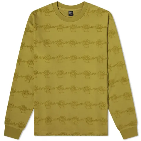 Running Head Textured Stripe Long Sleeve T-Shirt