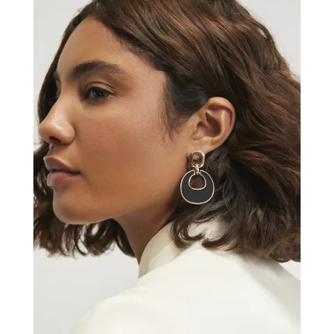 River Island Faux Suede Inlay Drop Earrings