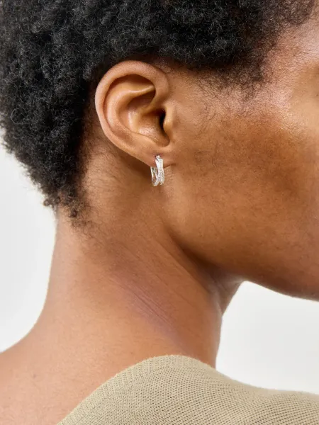 Lauren Ralph Lauren 15mm Twisted Rope Pavé Hoop Earrings