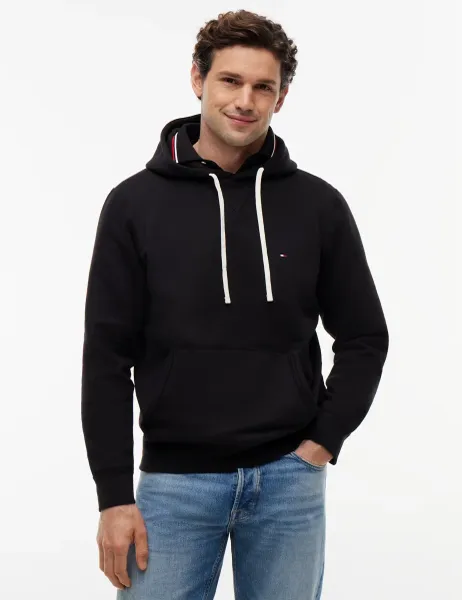 Tommy Hilfiger Fleece Drawstring Hoodie Black